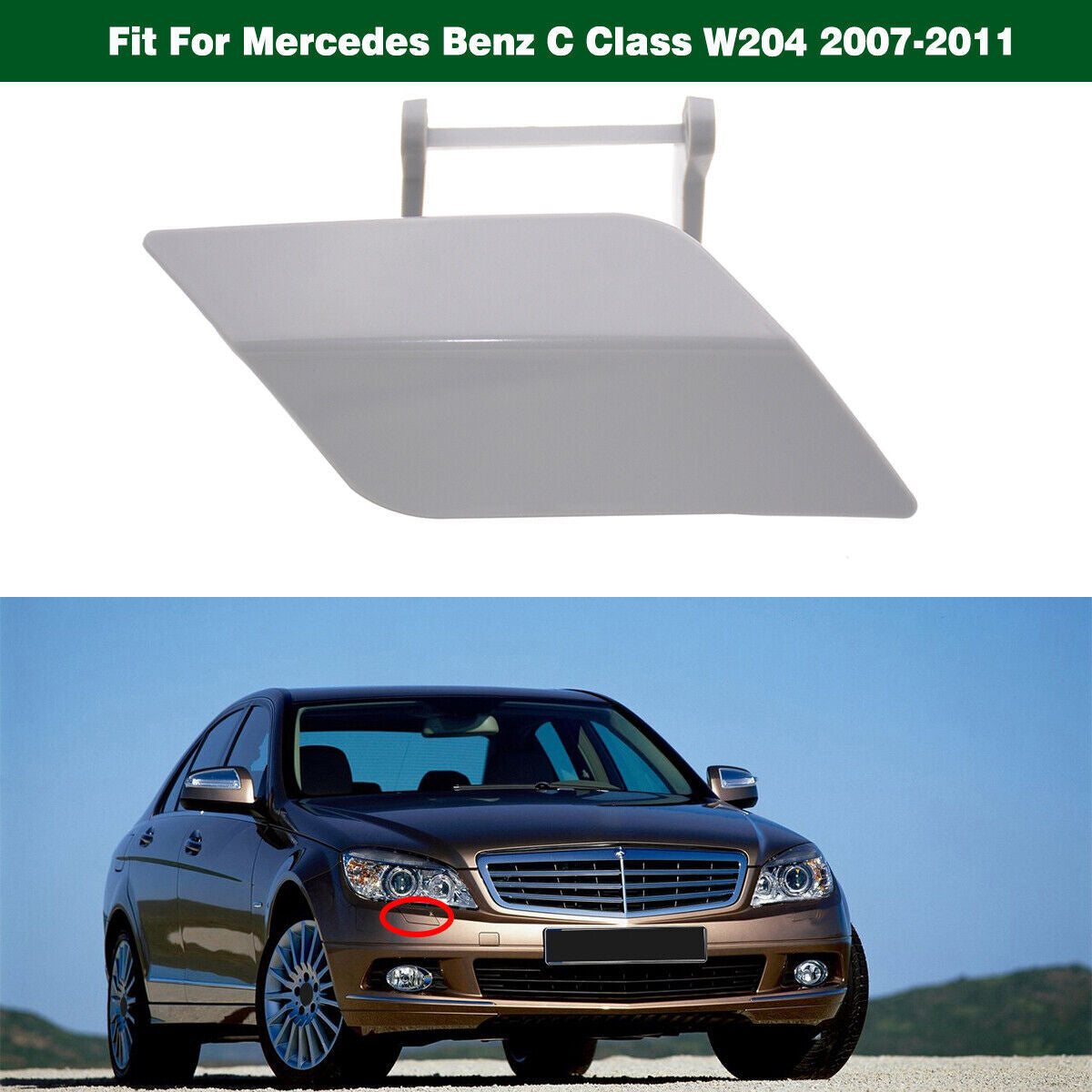 Right Headlamp Headlight Washer Nozzle Cover Cap for Benz C-Class W204 2007-2011 Q