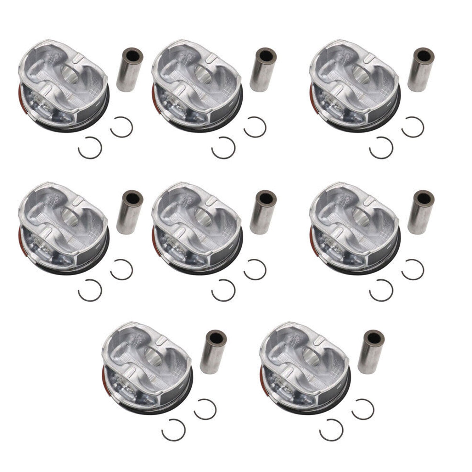 8pcs Piston Set W/Rings Compatible with for Jaguar for F-Type XFR XF XK XKR XJ XJR Land