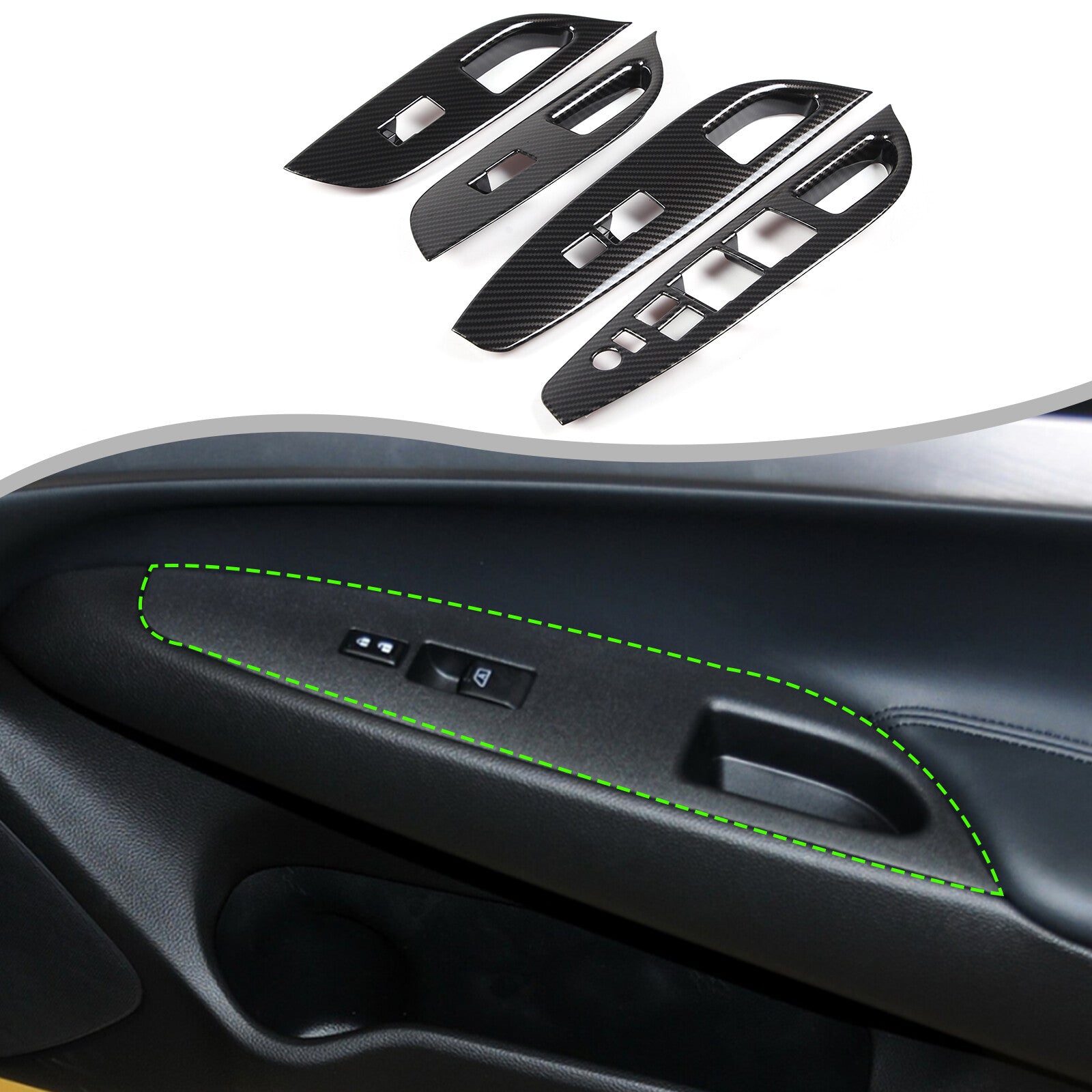 Carbon Fiber Center Dash Storage Box Panel Decal for Maverick 22-23- v