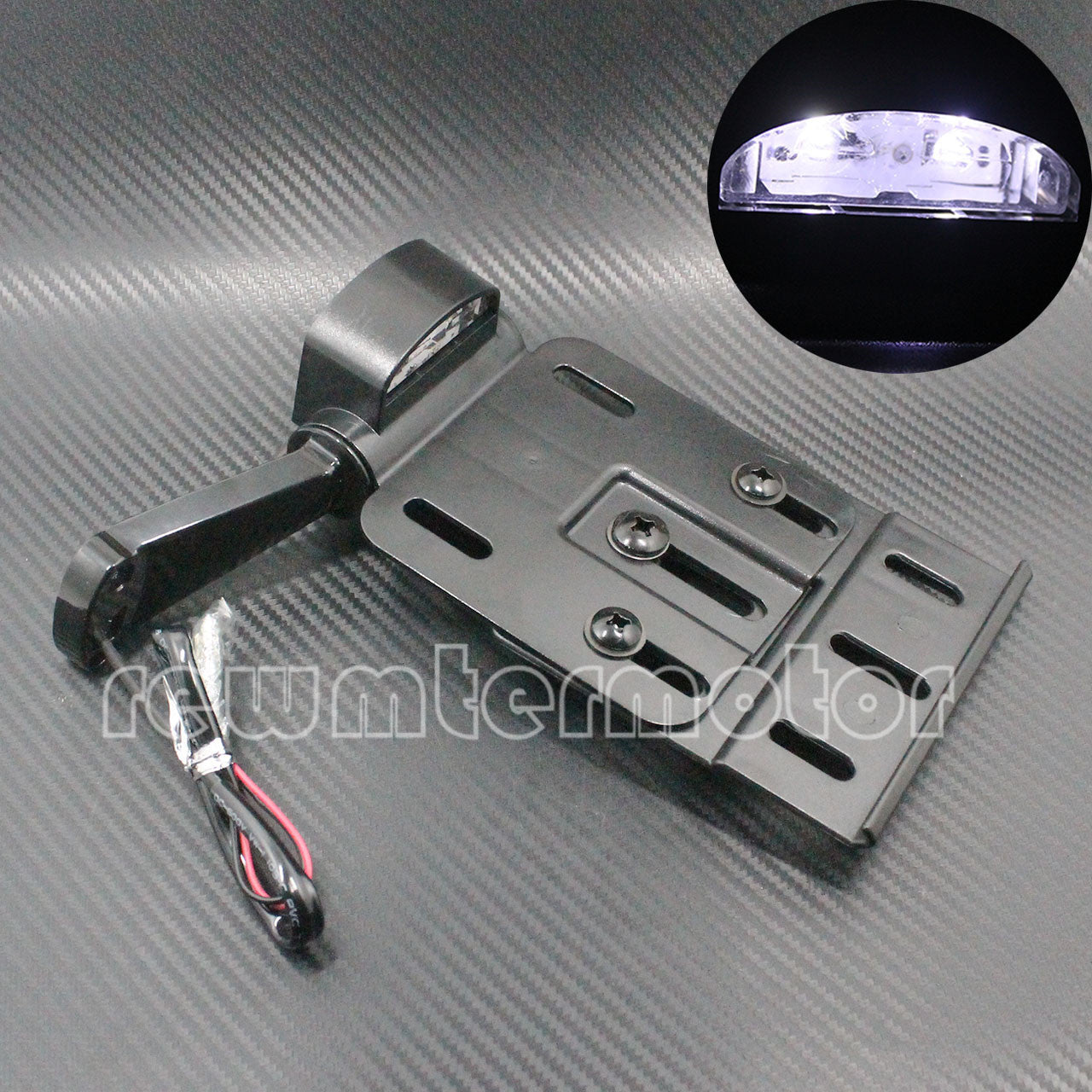 Folding LED Light Side Mount License Plate Bracket Fit for Harley Sportster XL Q