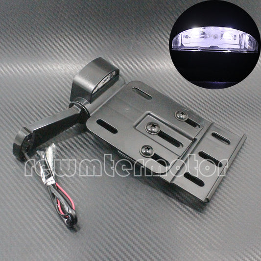 Folding LED Light Side Mount License Plate Bracket Fit for Harley Sportster XL Q