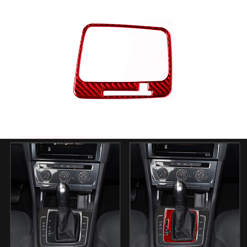 Red Carbon Fibre Gear Shift Inner Frame Trim for VW for Golf MK7 2014-2019