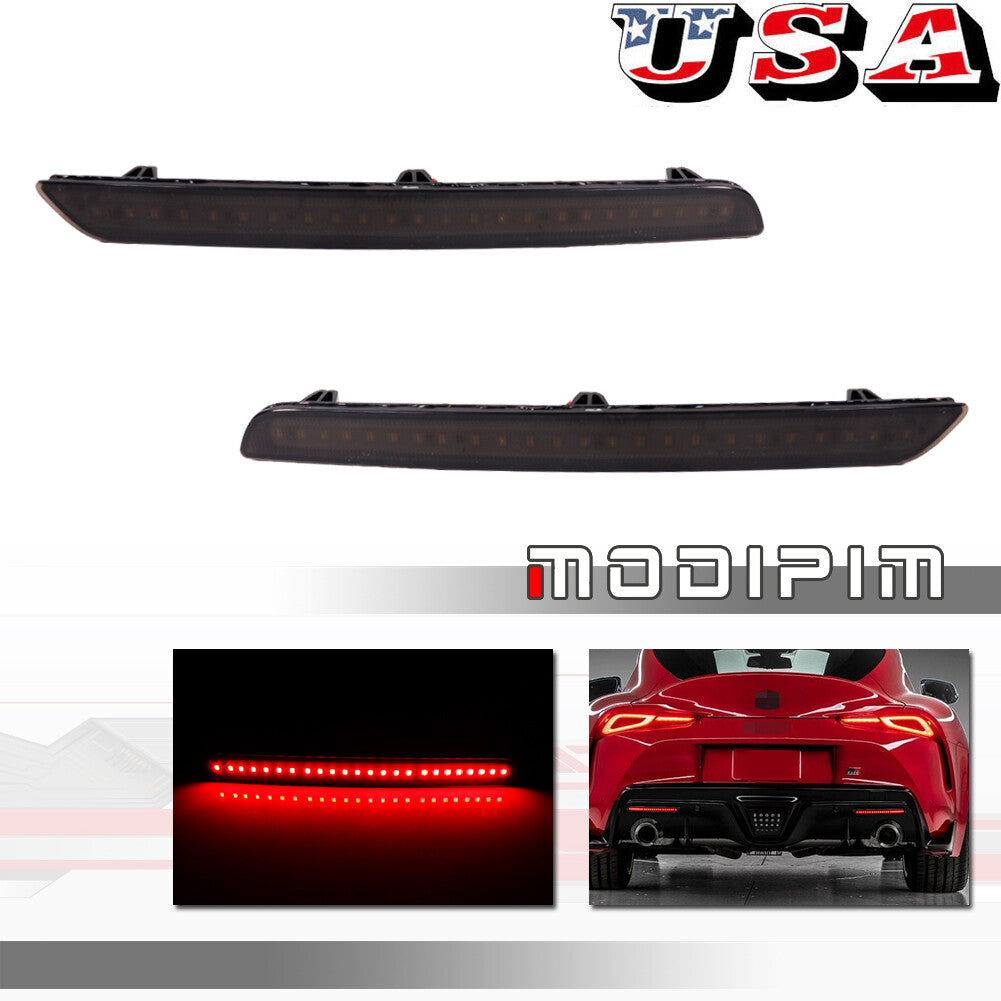 Suitable for 20-22 GR Supra black lens rear reflector fog lights, taillights/brake lights- v
