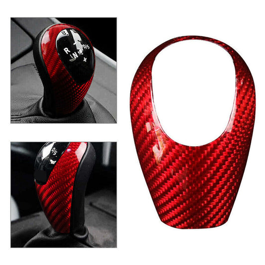 Carbon Fiber Red Gear Shift Lever Knob Cover Trim for Bmw M Series M3 M5 M6 Q