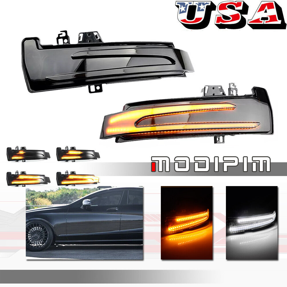 Dynamic LED side mirror turn signal lights for W176 W246 W212 W204- v