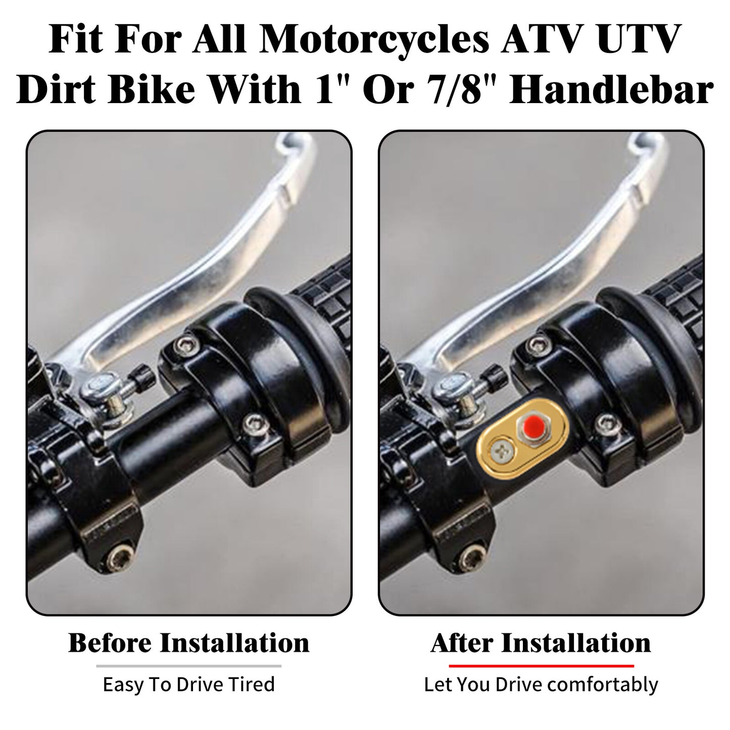 Chrome Control Momentary 1 Button Switch for Universal 1-inch Handlebar Motorcycles Q
