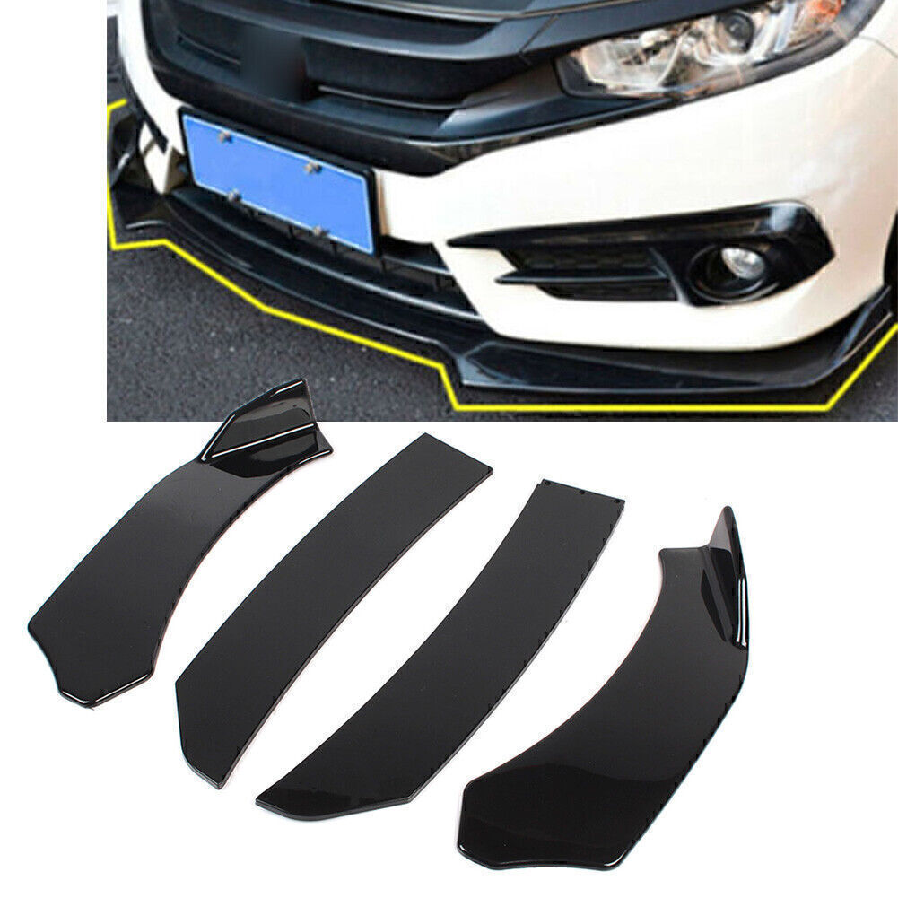Car Glossy Black Front Bumper Lip Chin Spoiler Splitter Body Kit Universal Q