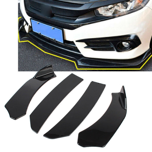 Car Glossy Black Front Bumper Lip Chin Spoiler Splitter Body Kit Universal Q