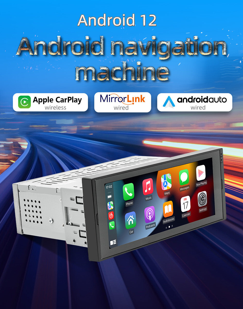 Stereo radio, car MP5 player, GPS, WIFI, 1DIN, Bluetooth, FM, USB, CarPlay, Android, Auto- n