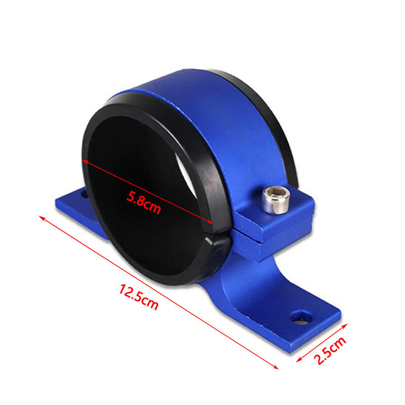 58mm Aluminum Inline Fuel Pump or Filter Mounting Bracket Mount Clamp Blue