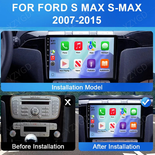 for Ford S-Max S-MAX 2007-2015 CarPlay Car Radio GPS Stereo Multimedia Screen BT
