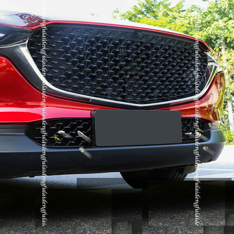 for Mazda CX-30 2020-2024 Glossy Black Front Bumper Lower Grille Cover Trim Mesh