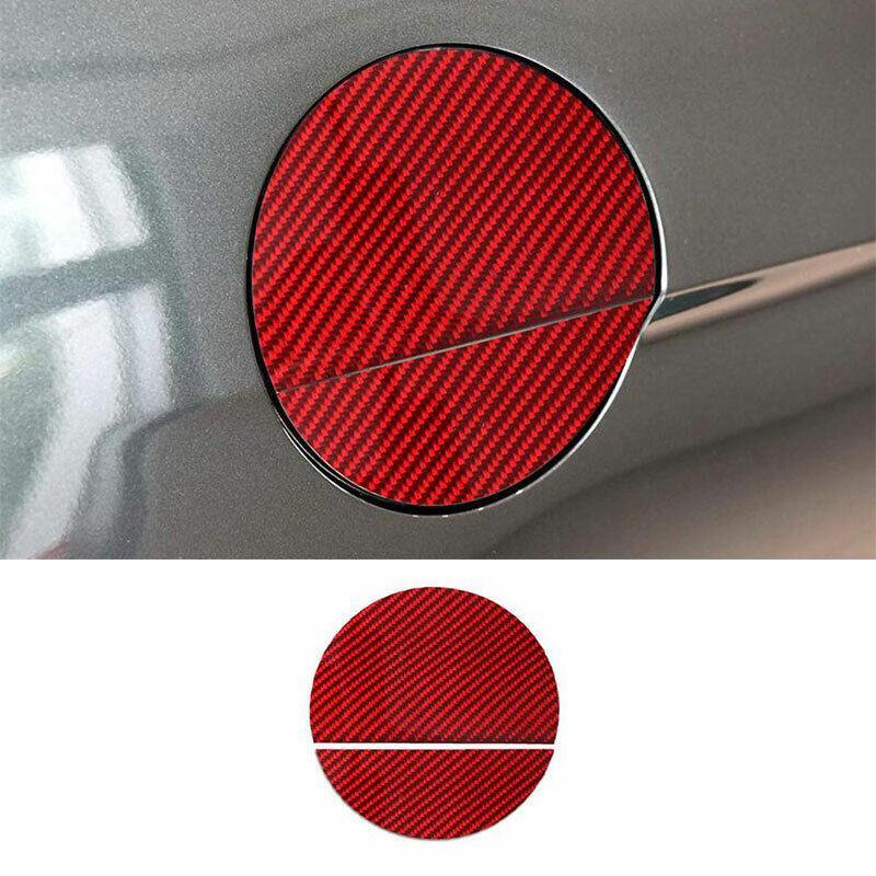 for Ford for Mustang 2015-2022 Red Real Carbon Fiber Outside Fuel Oil Tank Cap Cover