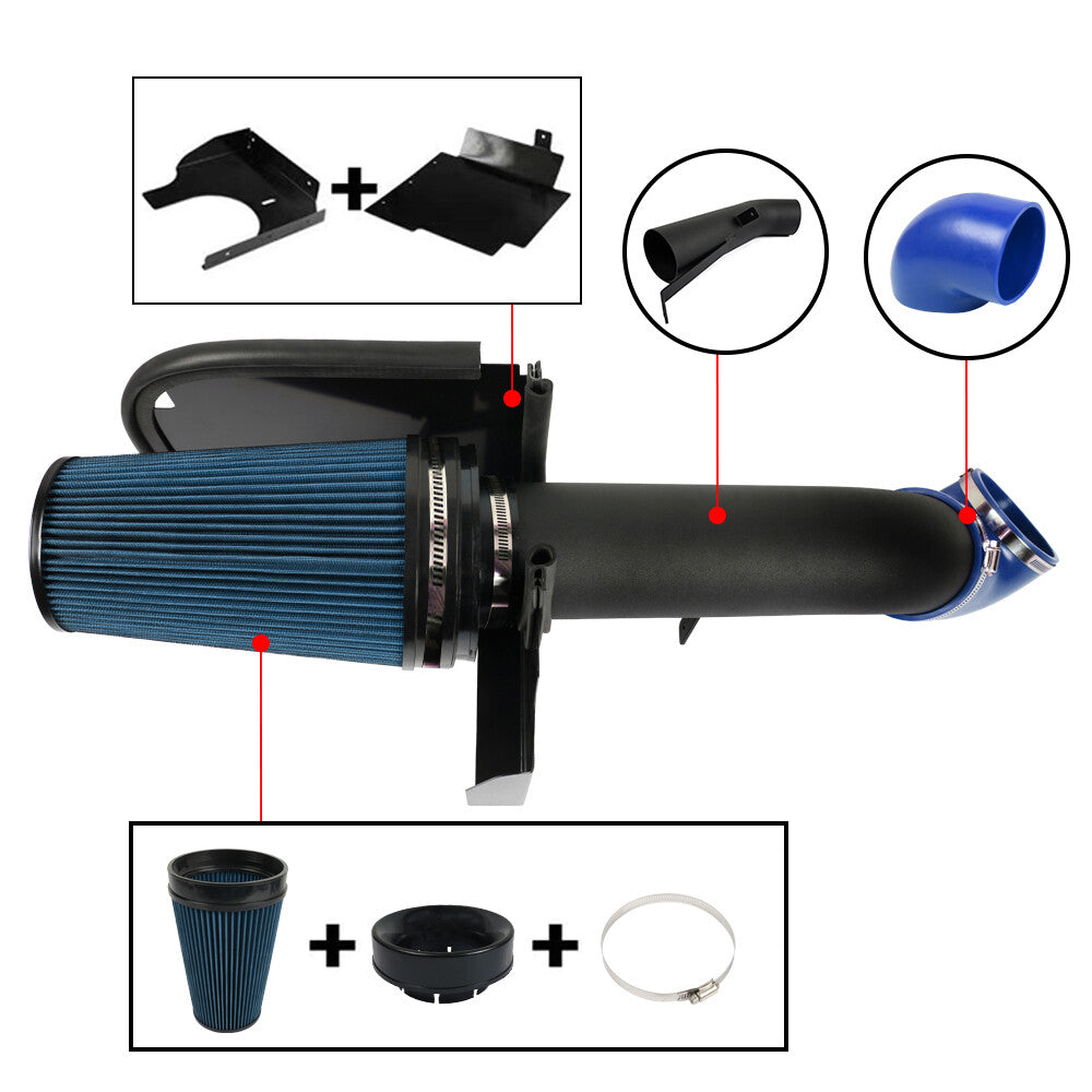4 IN Cold Air Intake+Heat Shield Kit for gmc 99-06/for chevy V8 4.8L/5.3L/6.0L Q