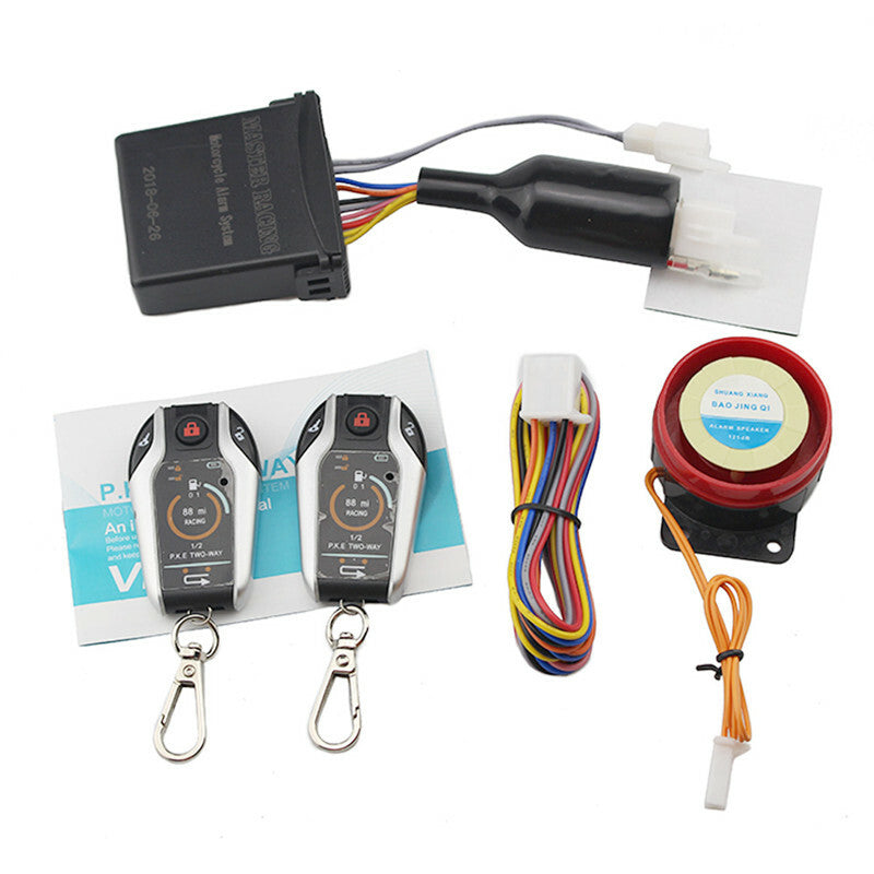 Motorcycle Alarm DC 12V Anti-theft Security System Scooter Remote Engine Start