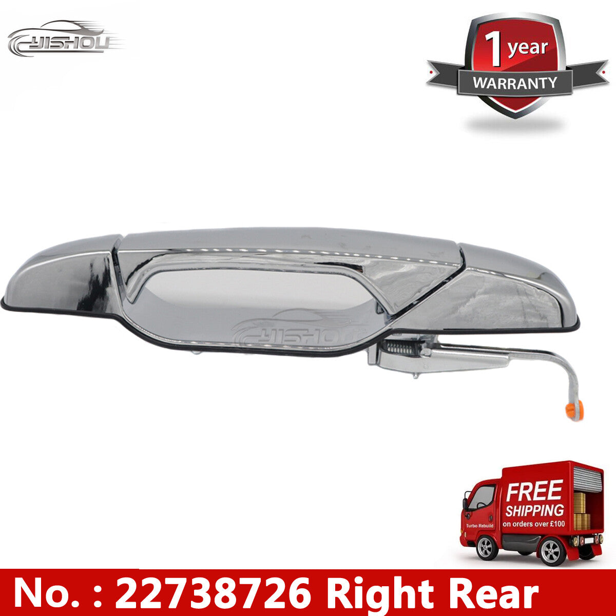 Chrome door handles on the passenger's right-hand side, suitable for 2007-2013 for Chevrolet for GMC exterior.