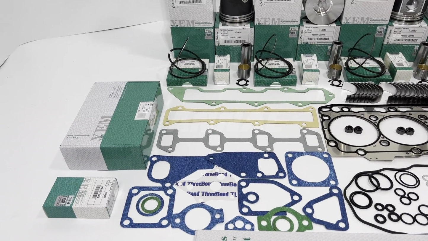 4TNV88 4D88 Engine Rebuild Kit with Full Washers for Yanmar and Komatsu Diesel Engines