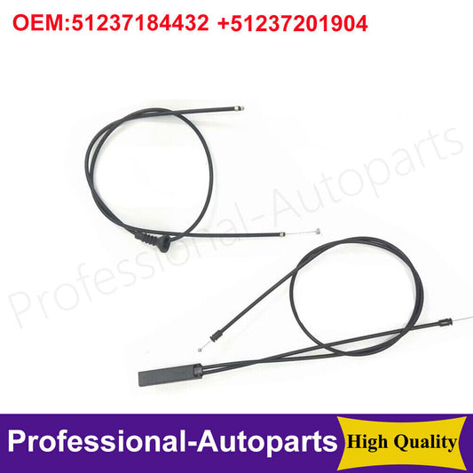 Front+Rear Hood Latch Lock Release Cable for BMW E88 E93 E82 120i 320i M3 X1