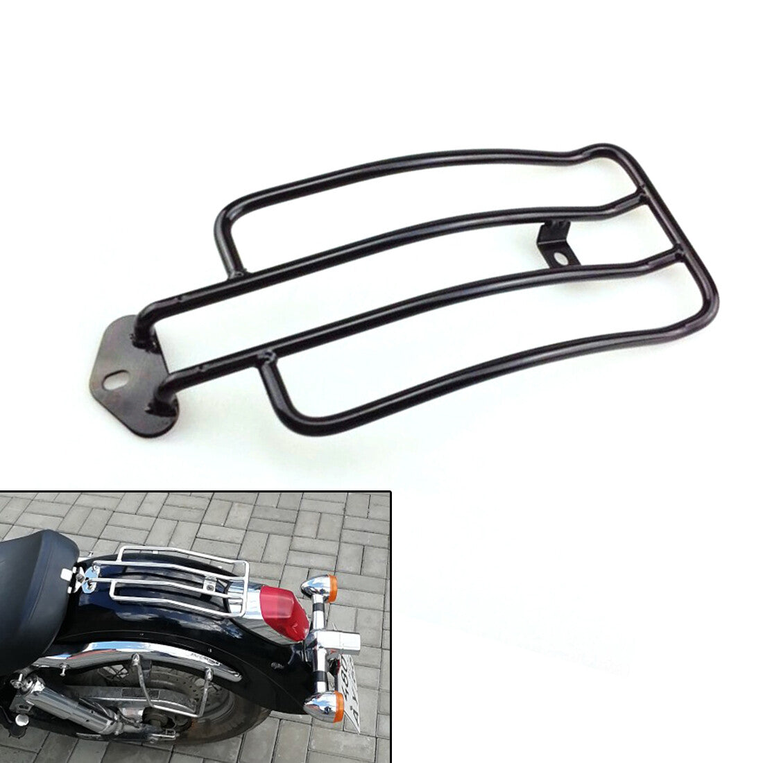 Black Rear Solo for Seat Luggage Rack Carrier for Honda Shadow Aero 750 400 Ace 2004 Q