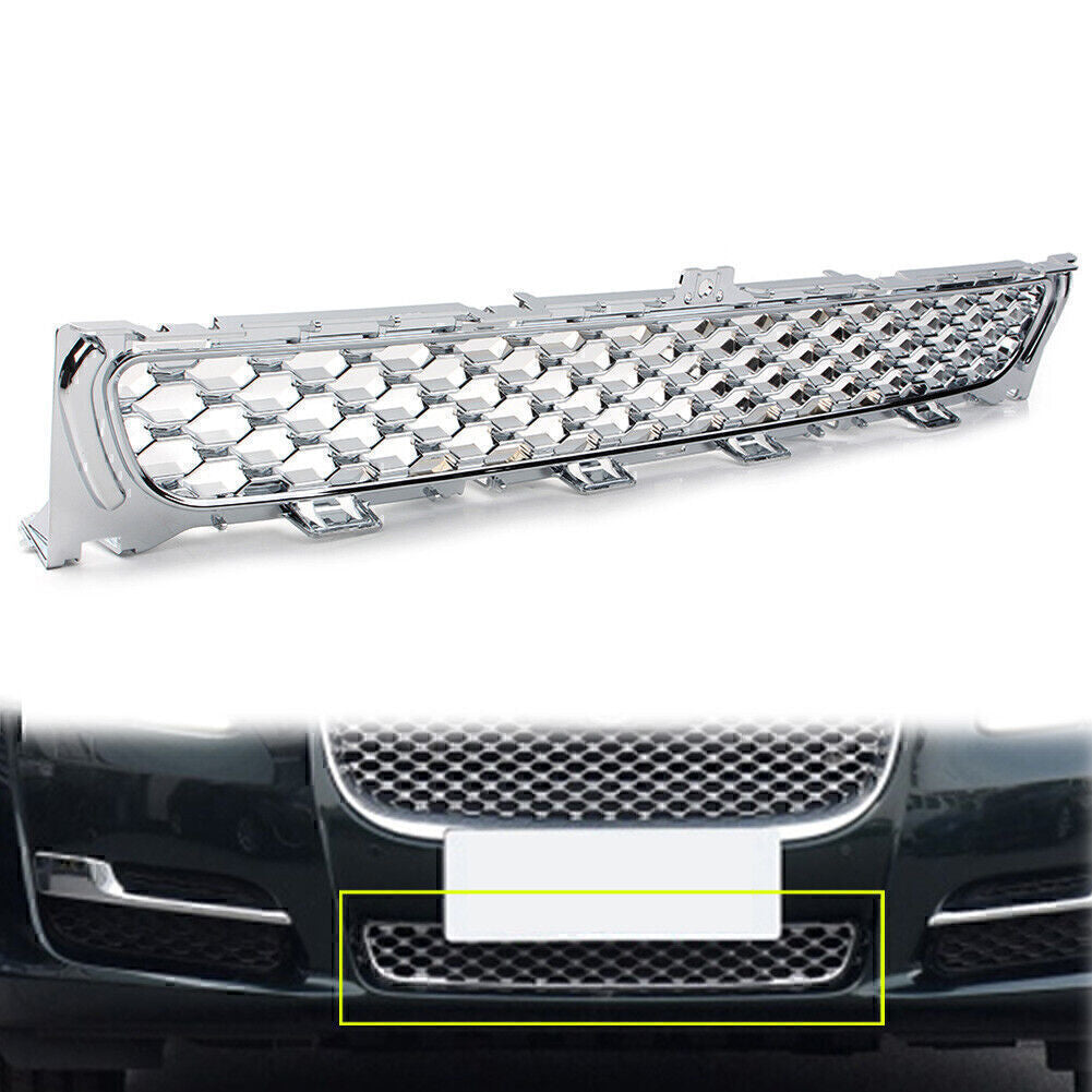 1x Silver Front Lower Bumper Grille Mesh Grill For 2016-2021 2019 2018 for Jaguar XJ