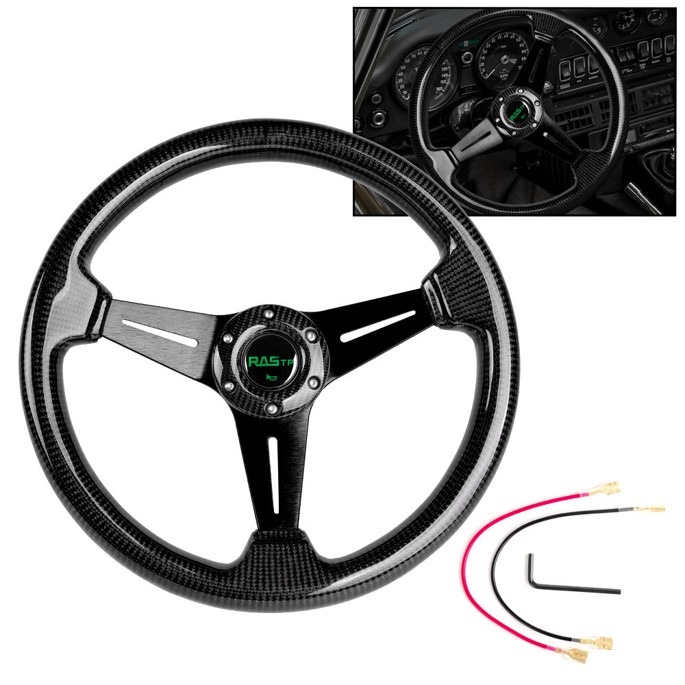 14INCH 350mm Carbon Fiber Steering Wheel 6 Bolts Universal For JDM Racing