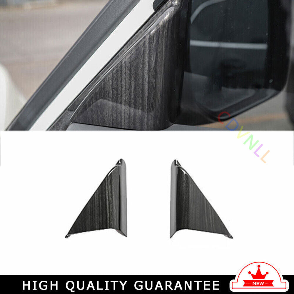 A Post Front Triangle Cover Trim for Nissan Armada Y62 2017-20 Black Wood Grain