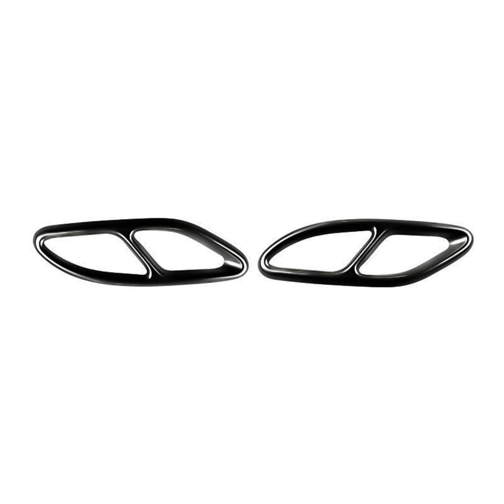2PCS Exhaust Pipe Cover Trim Black for Mercedes Benz A B C E CLA GLC GLE GLS
