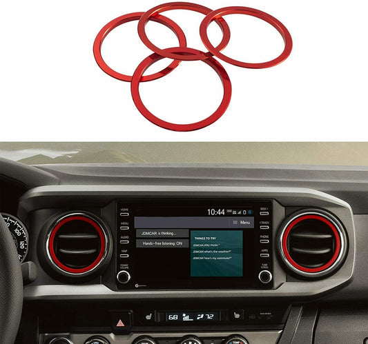 Red A/C Vent Ring Covers A/C Vent for Toyota Tacoma 2016-2022