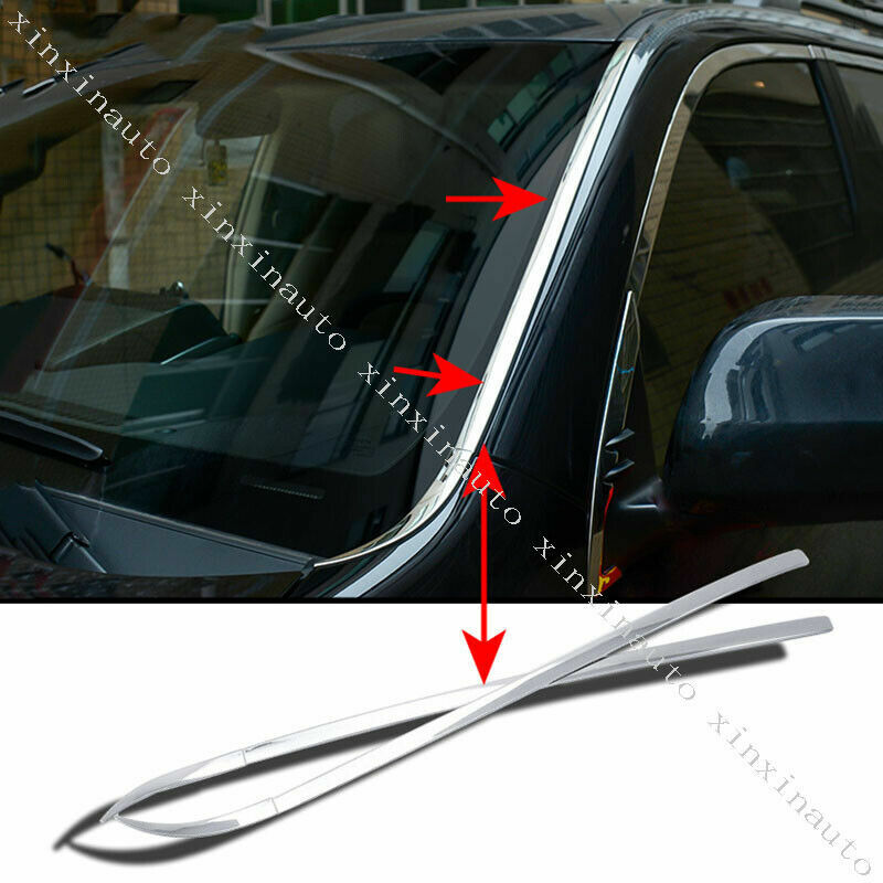 for Toyota Prado FJ150 2010-2021 Stainless Front Windshield Molding Trim Strips