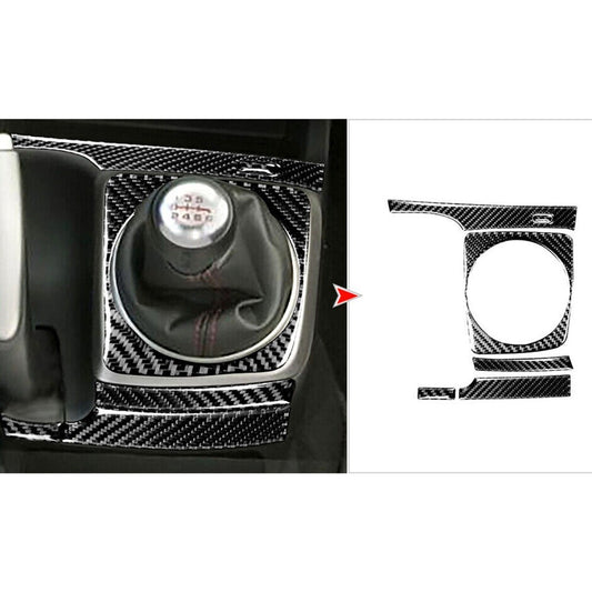 6x Carbon Fiber Center Manual Gear Shift Panel Trim for Honda for Civic 8th 2006-11 n