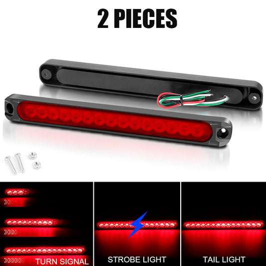 2X 10 Truck Trailer Light Bar 15 LED Stop Turn Tail Brake Light Strip Flowing