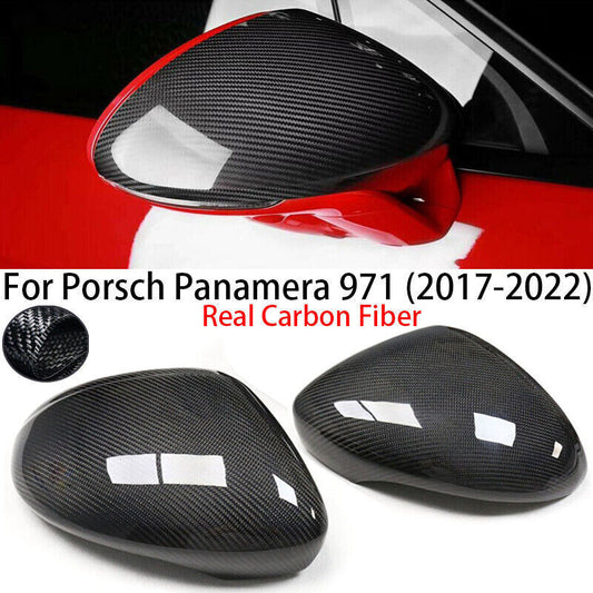 for Porsche for Panamera 971 2017-2022 2pcs Real Carbon Fiber Rearview Mirror Cover