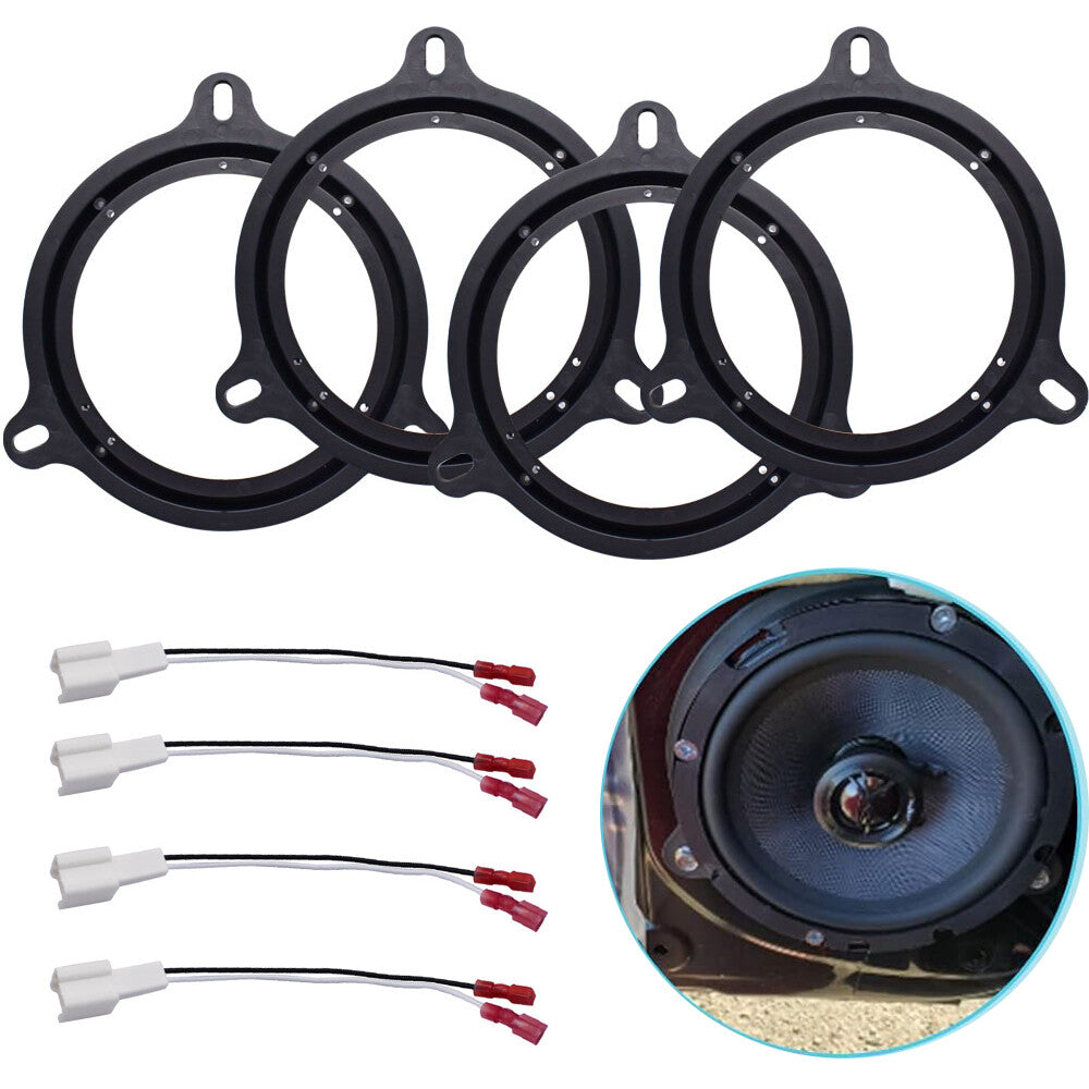 4PCS for Nissan for Infiniti 6.5Inch Car Door Speaker Adapter Bracket + Wire Harness