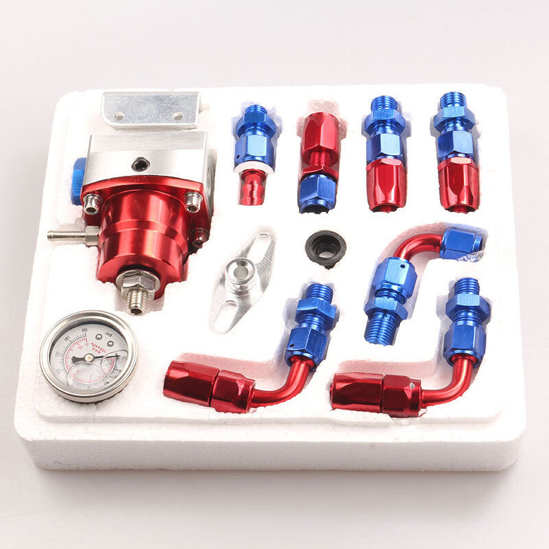 RedSilver 6AN Adjustable Fuel Pressure Regulator Kit 160psi Gauge AN6 Fitting