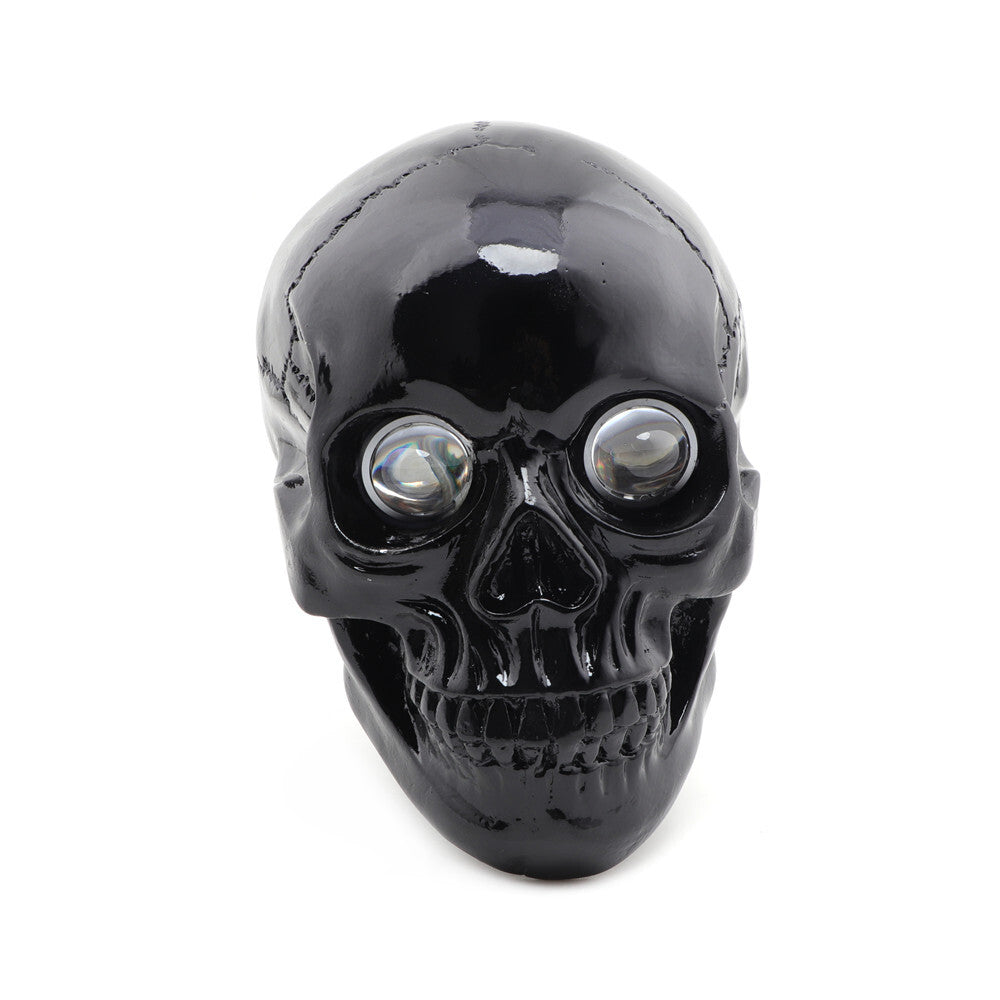 Custom Motorcycle Black LED Retro Skull Headlight Head Lamp for Harley for Yamaha Q