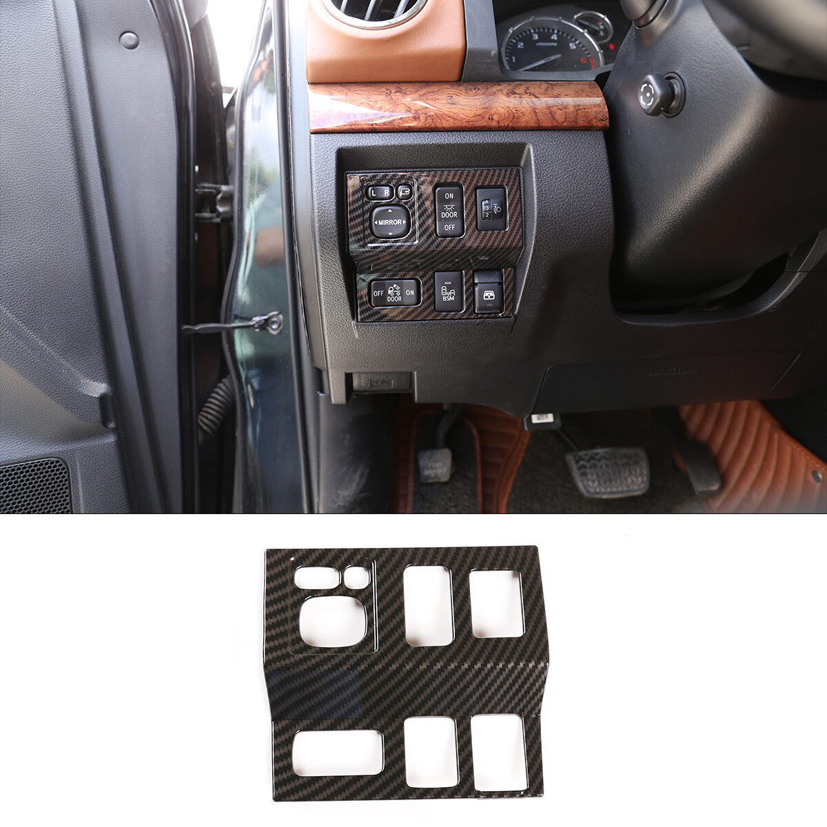 Carbon fiber outer door bowl protective sticker suitable for Corvette C7 2014-2019- v