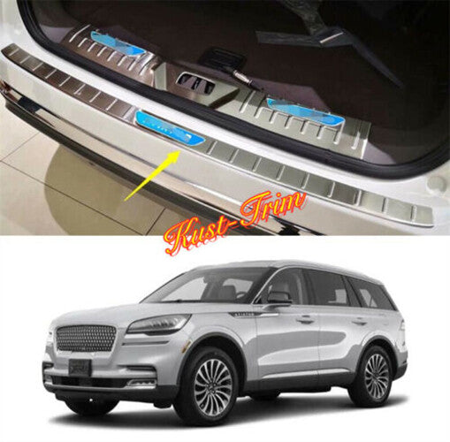 for Lincoln Aviator 2020-2022 Silver Rear Bumper Protector Sill Plate Cover Trim