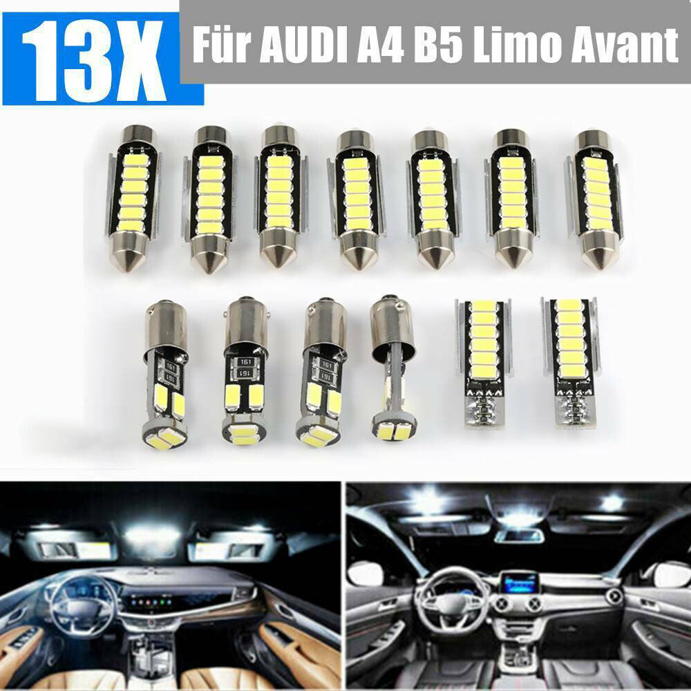 13ST SMD LED Interior Lighting for Audi for A4 B5 Limo Avant Bulb Lamps White