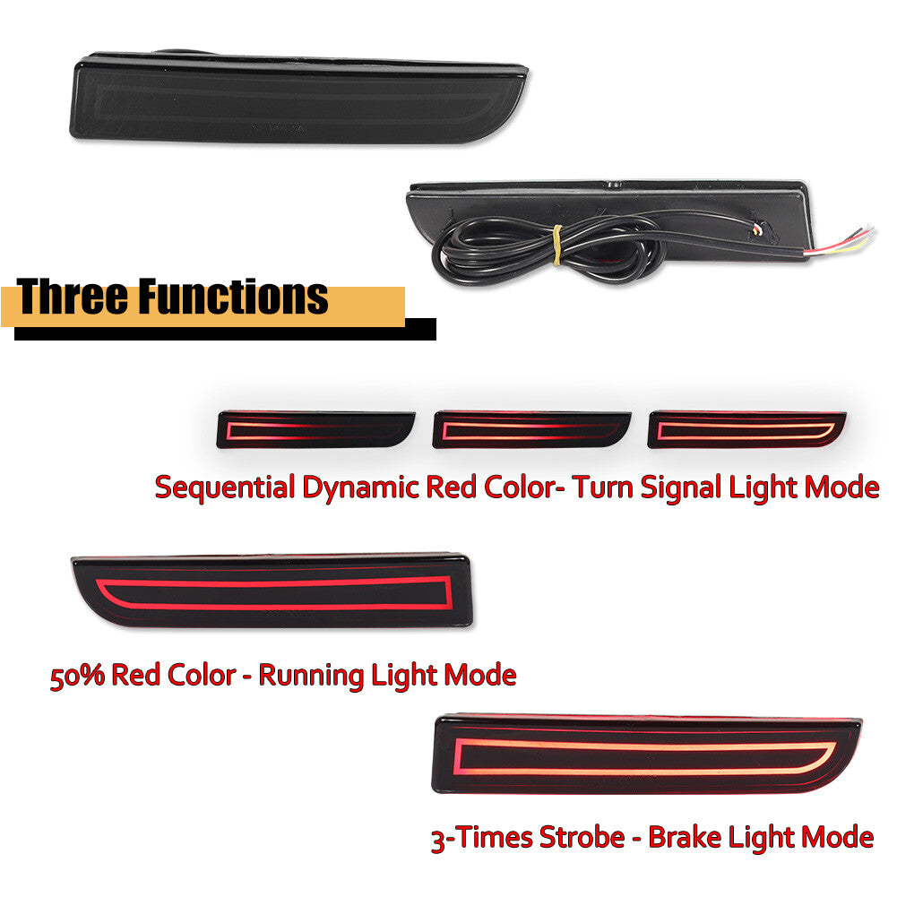 2pcs LED Bumper Reflector for Lancer Evo Smoke Brake Turn Signal Light - v