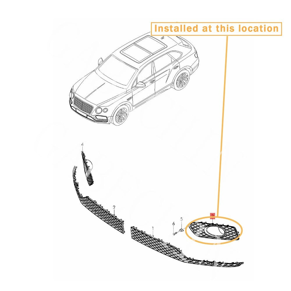 Suitable for Bentley for Bentayga bracket frame grille overhead route left equipment manufacturer: 36A807345E