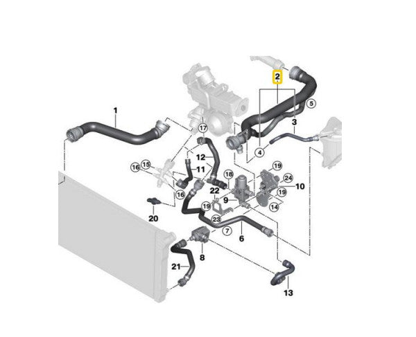 1 piece Radiator Upper Cooling Hose for F07 F10 F11 520d 525d v