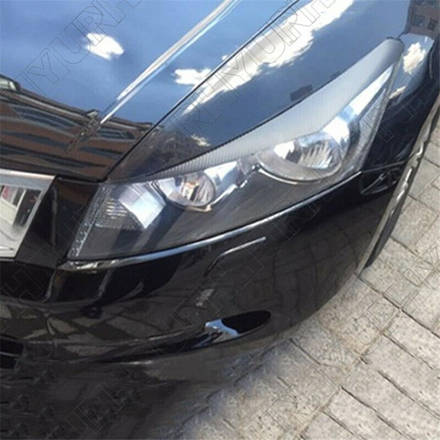 For 2008-2012 for Honda for Accord Headlight Lamp Eyebrow Trim Sticker Carbon Fiber Look