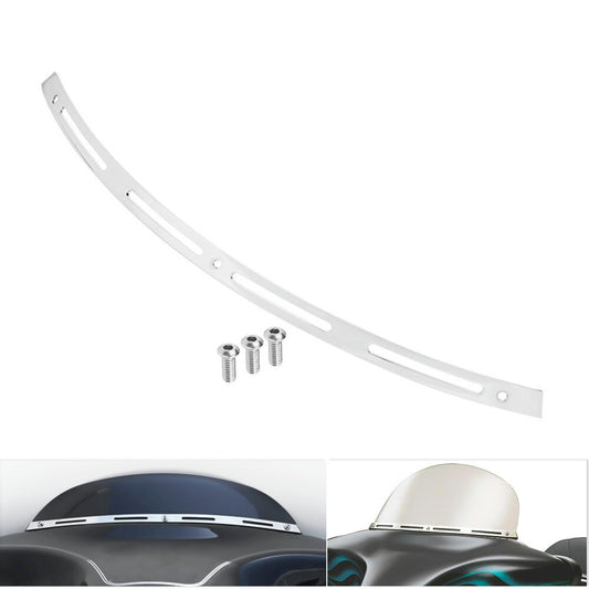 Chrome Slotted Batwing Fairing Windshield Trim for Harley Touring Glide 96-13