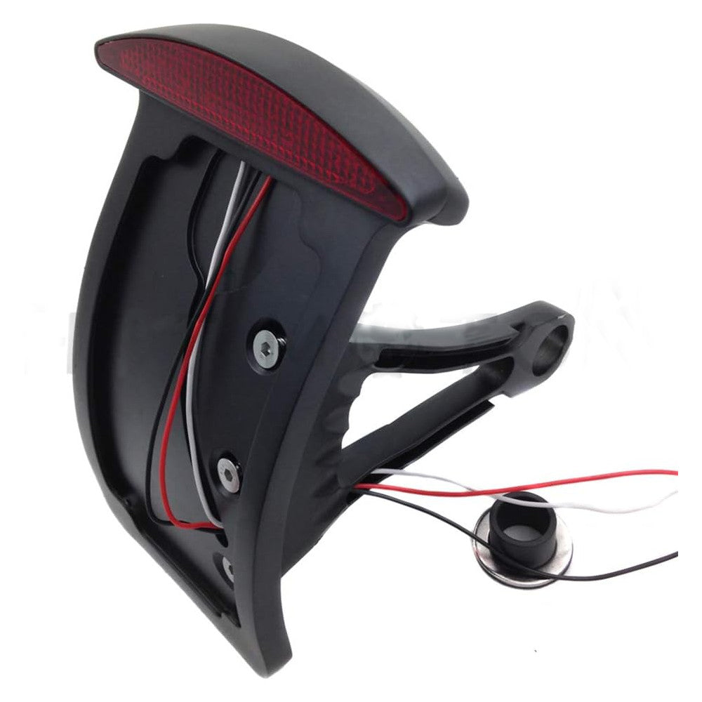 Axle Side Mount LED Taillight and Curved Vertical License Plate Mount for Harley