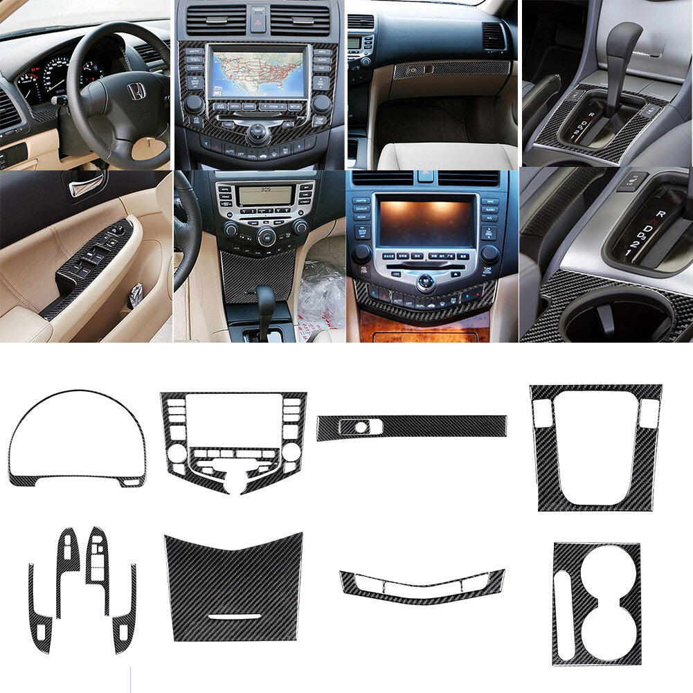 9Pcs Carbon Fiber Climate Control Panel Cover Trim for Cadillac CTS 2003-2007 v