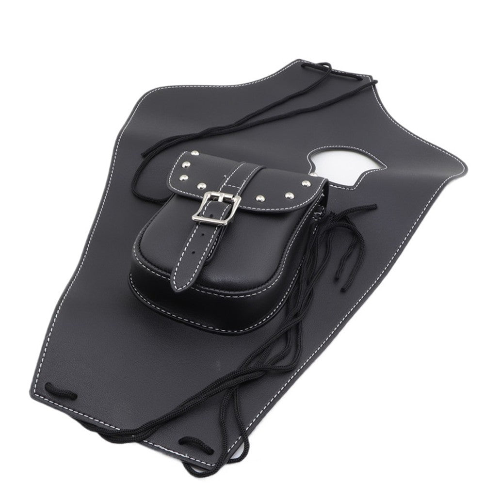 Motorcycle Black PU Leather Tank Cap Panel Bag for Yamaha Virago XV750 XV1100 Q
