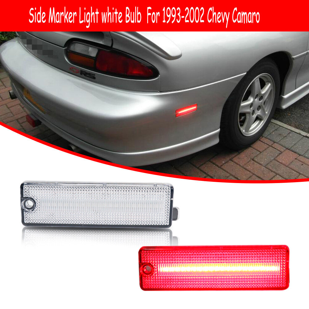 Suitable for 93-02 for Camaro rear bumper bright red LED transparent side marker signal light - v