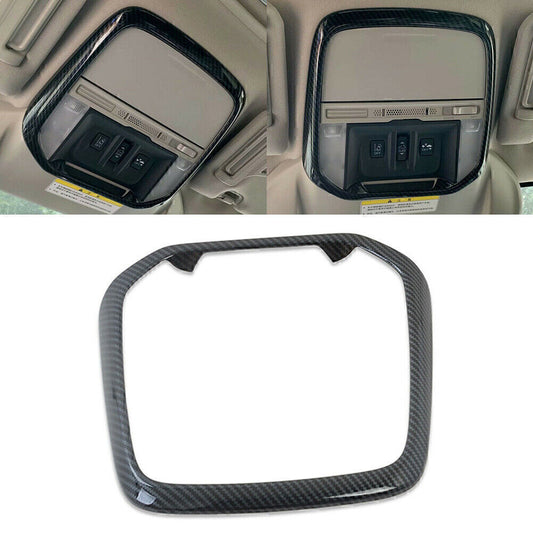 Carbon Fiber Look Front Reading Light Frame Trim for Subaru Forester 2019 2020