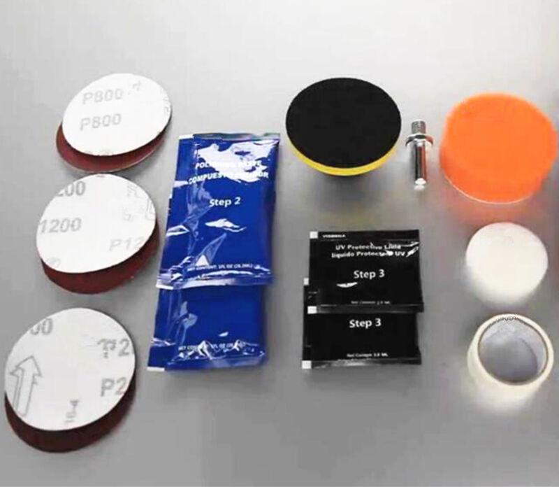 Car headlight cover cleaner repair kit, plastic polishing and dark lens tool - n