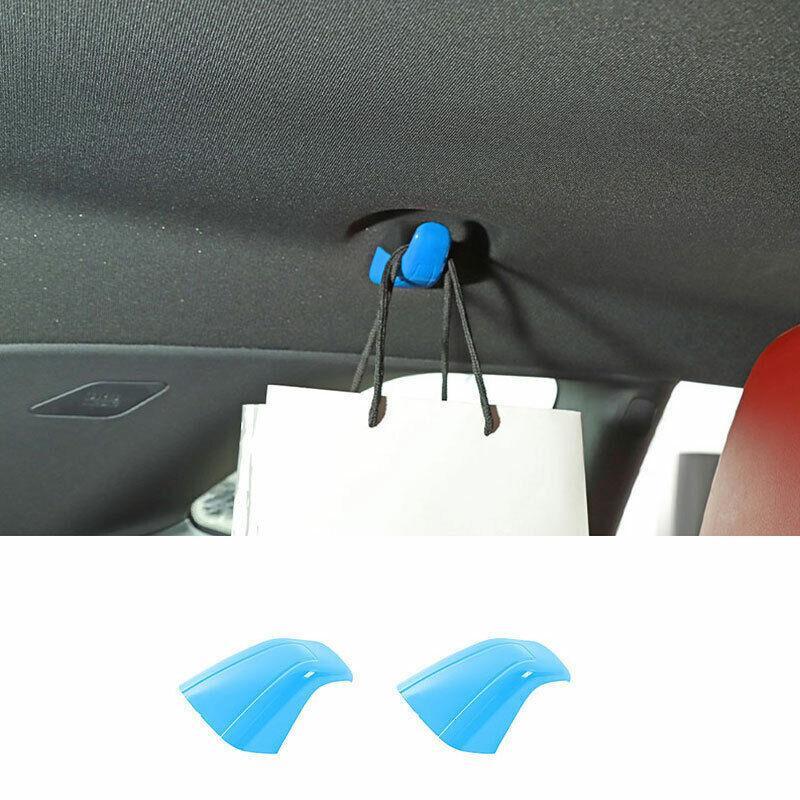 Fit for Dodge for Challenger 2015-2022 Light Blue Back Row Hook Decoration Cover 2PC